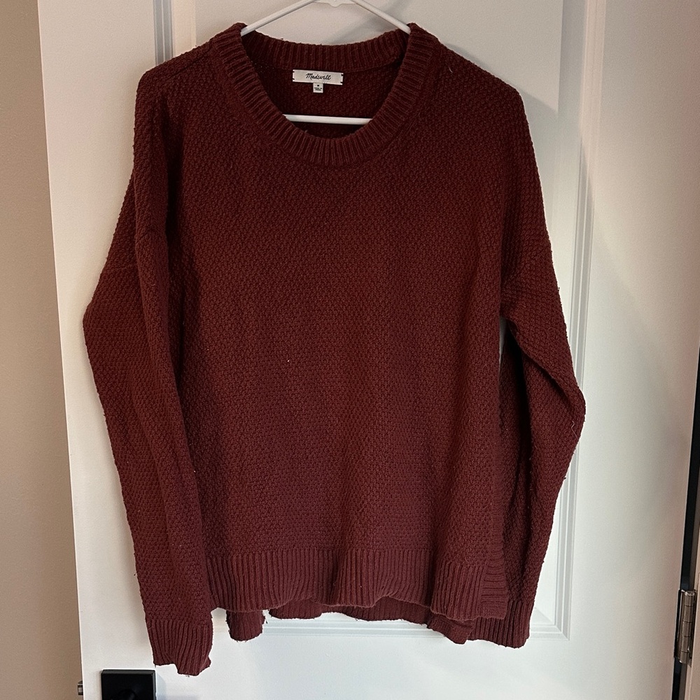Madewell Reddish Brown Knit Sweater Medium Fair Condition